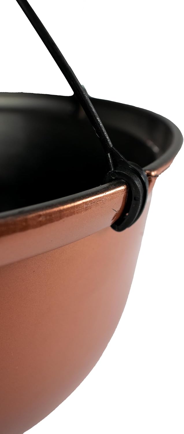 The HC Companies 11 Inch Hanging Metallic Planter - Round Hanging Basket for Indoor Outdoor Plants, Copper (Pack of 2)