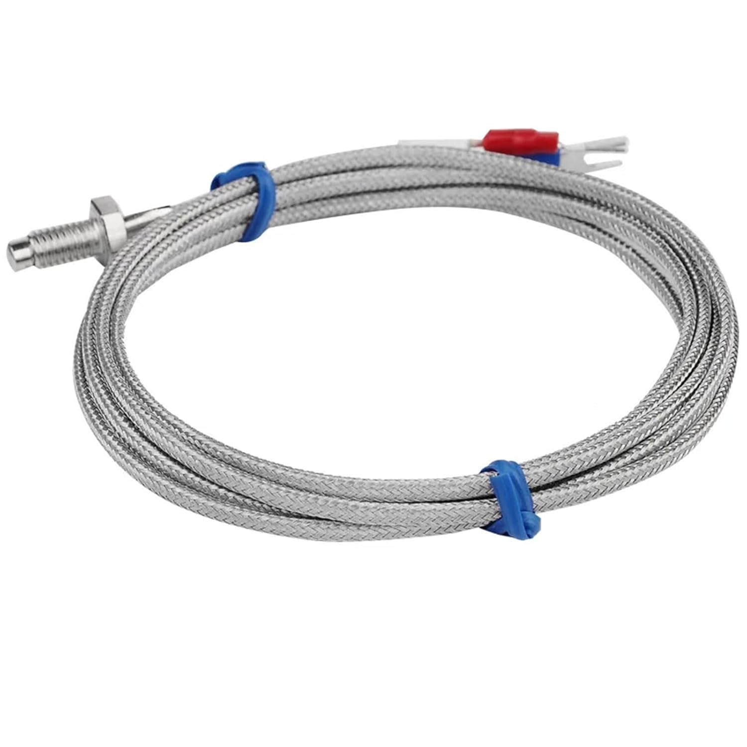 J Type M6 Screw Probe Thermocouple Temperature Sensor with 2M Cable(Cable Length 4m)