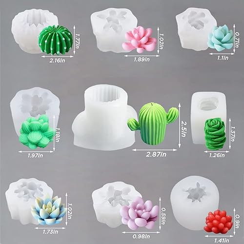 Miniatura 2 de Moldes de silicona para velas suculentas, moldes de cactus suculentas para hacer velas, resina y jabón, moldes novedosos para regalos de recuerdo