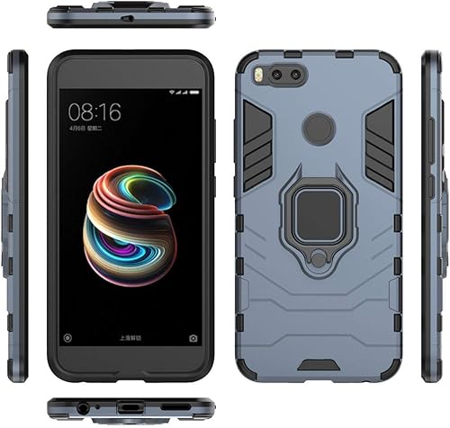 Miniatura 4 de LuluMain Compatible con funda Xiaomi Mi A1, soporte de anillo de metal a prueba de golpes (funciona con soporte magnético para automóvil), cubierta