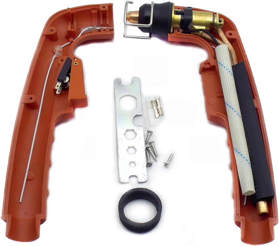 A set Plasma Torch Body fits Klutch Plasma 275i 375i P400DV P400iDV P300i S45 PFC700 1646104 1646103 96473 96480 48326 48325 Cutter Torch (Red S45 Torch Head)
