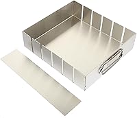 Vista 1 de Luxshiny Molde para hacer dulces de turrón: sartén rectangular antiadherente de acero inoxidable para turrones, brownie y dulces, 7.87 x 7.08 x 1.96