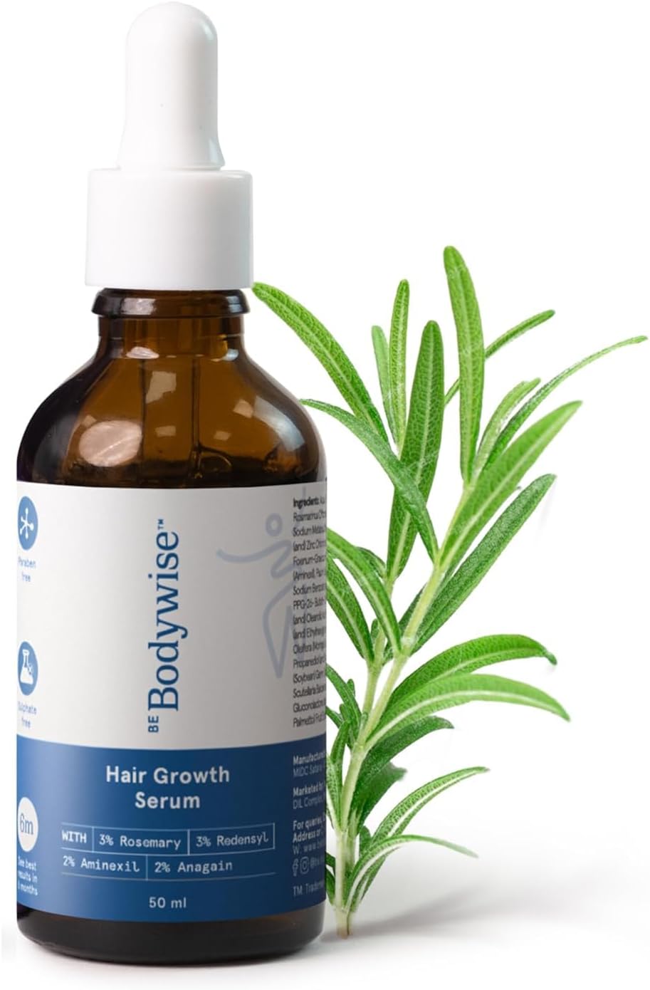 Rosemary Hair Serum | With 3% Redensyl & 2% Anagain | For Thicker & Stronger Hair | Prevents Hair Fall & Stimulates Follicles | For All Hair Types | 50ml