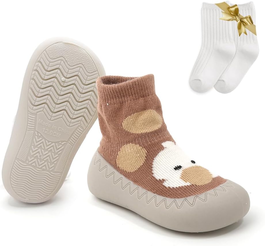 Cute Baby Walking Shoes, Soft Rubber Sole Non Slip Floor Baby Girls Sneakers, Cartoon Infant First Walking Shoes