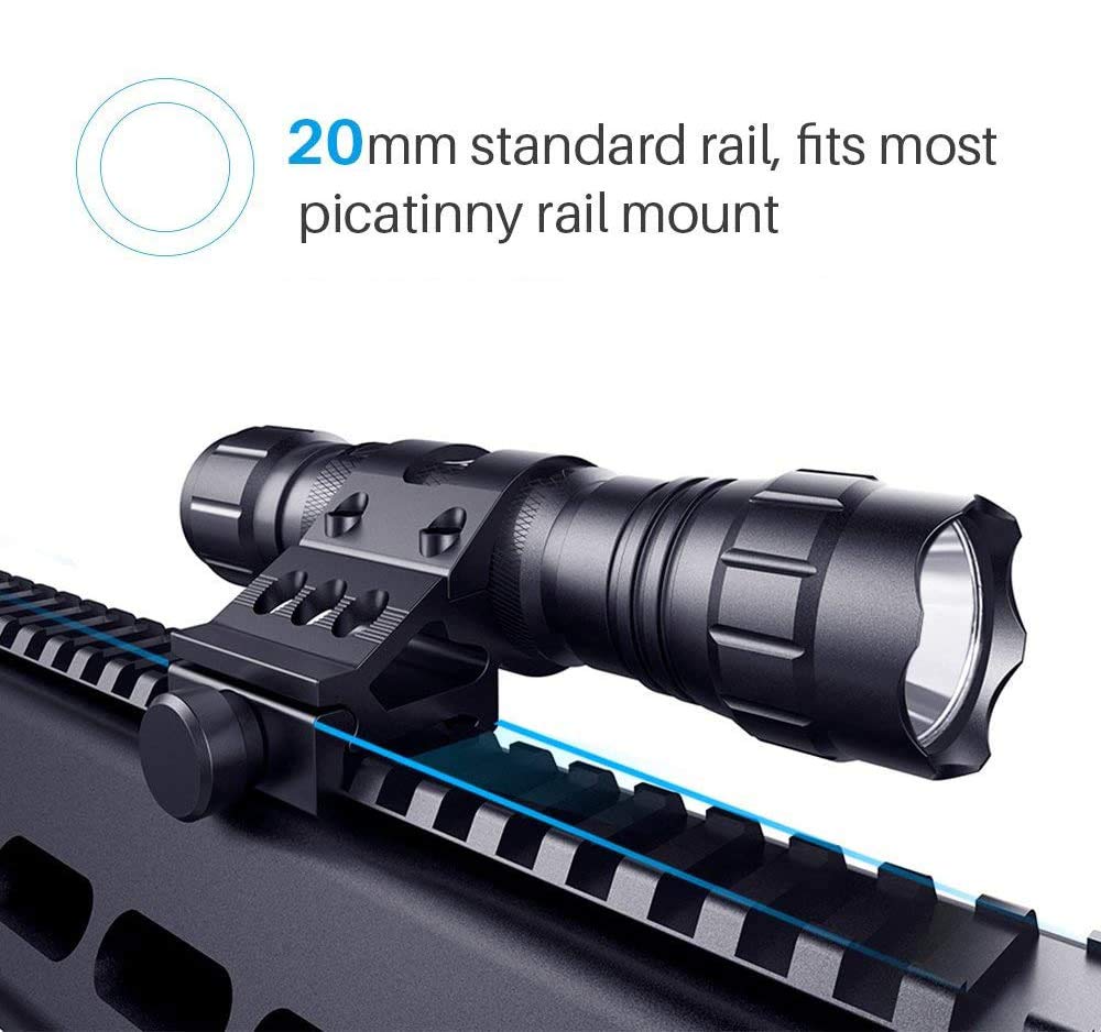 Single Mode Tactical Flashlight, 1000 Lumens LED Rifle Hunting Light