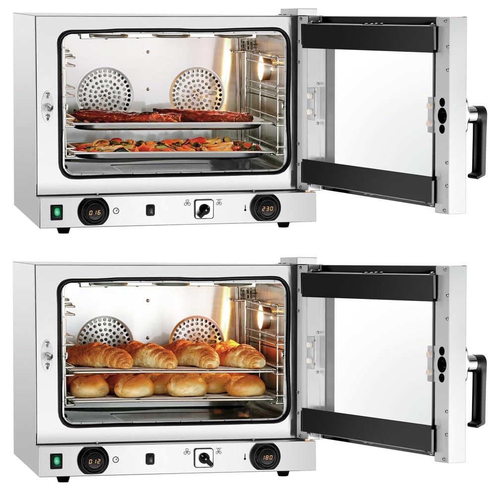 MBH - Forno a convezione industriale 4 vassoi GN 1/1 per ospitalità. Forno elettrico professionale per bar e ristorante.