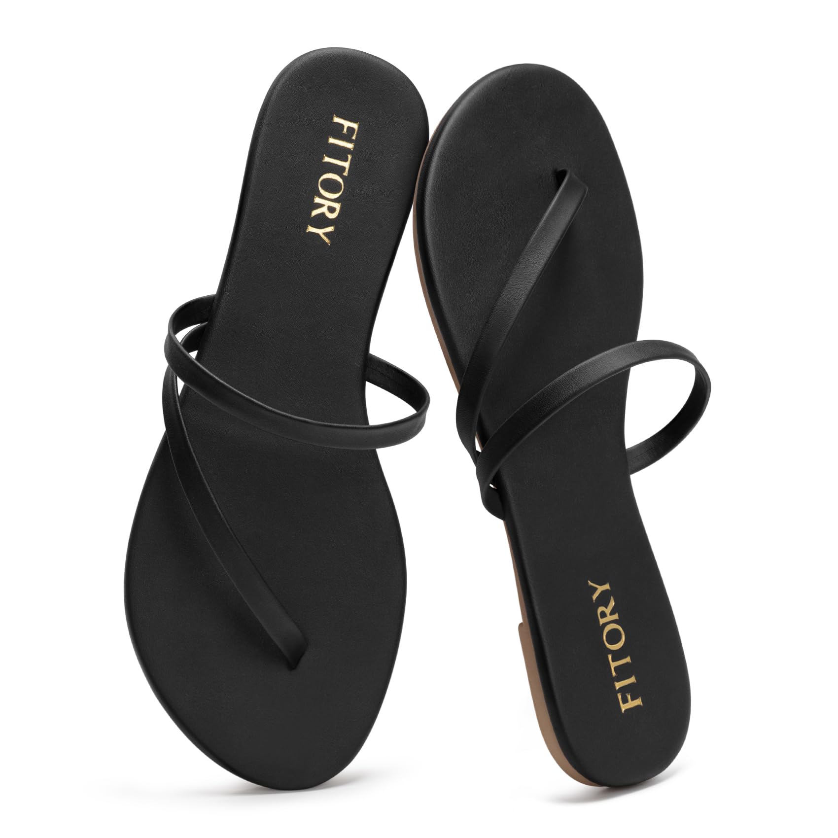 FITORY Womens Flip Flops, Strappy Flat Sandals Comfortable for Summer 2026 | Cute, Leathe…
