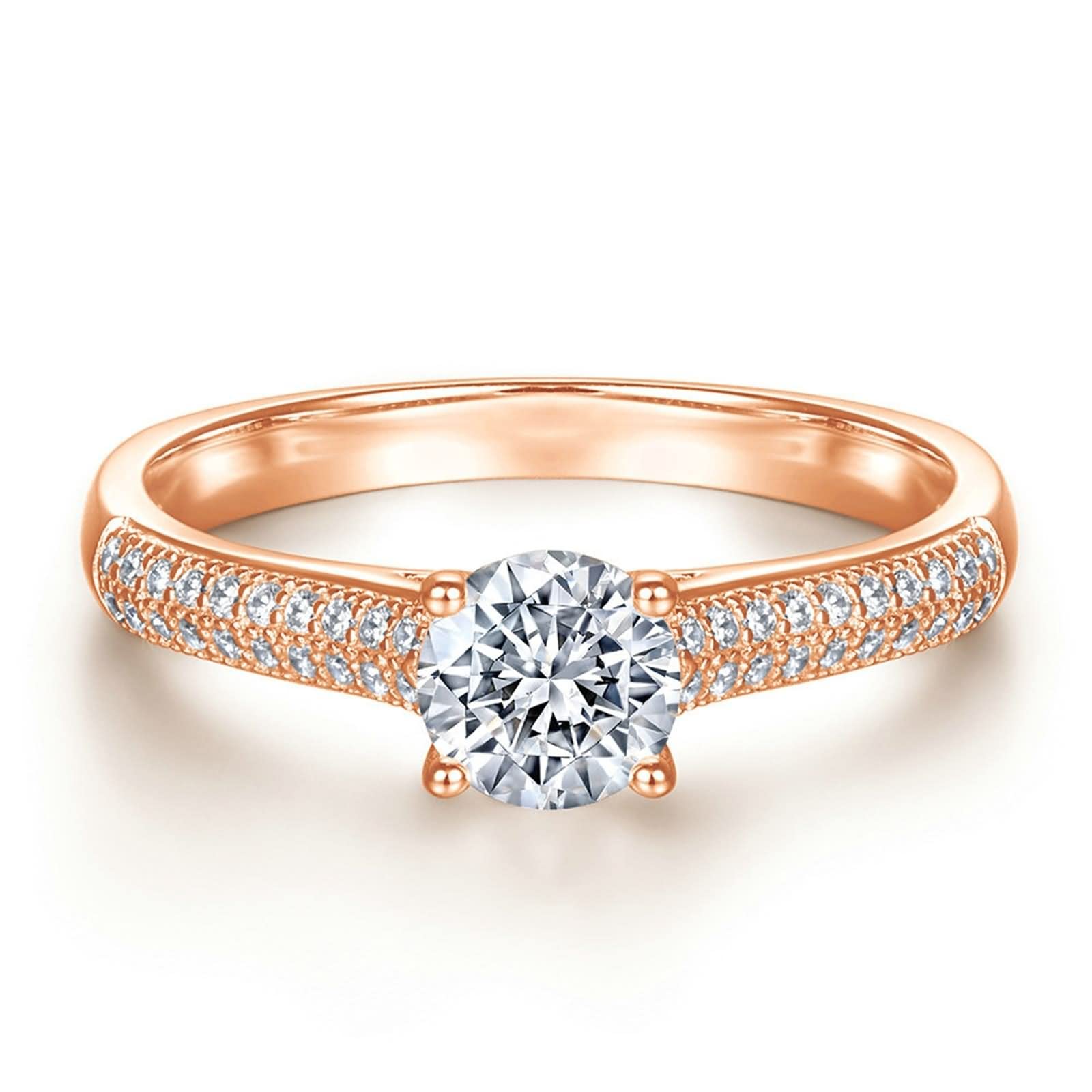 Anello da donna in argento Sterling 925, elegante inserto a 4 denti, in stile classico, per San Valentino