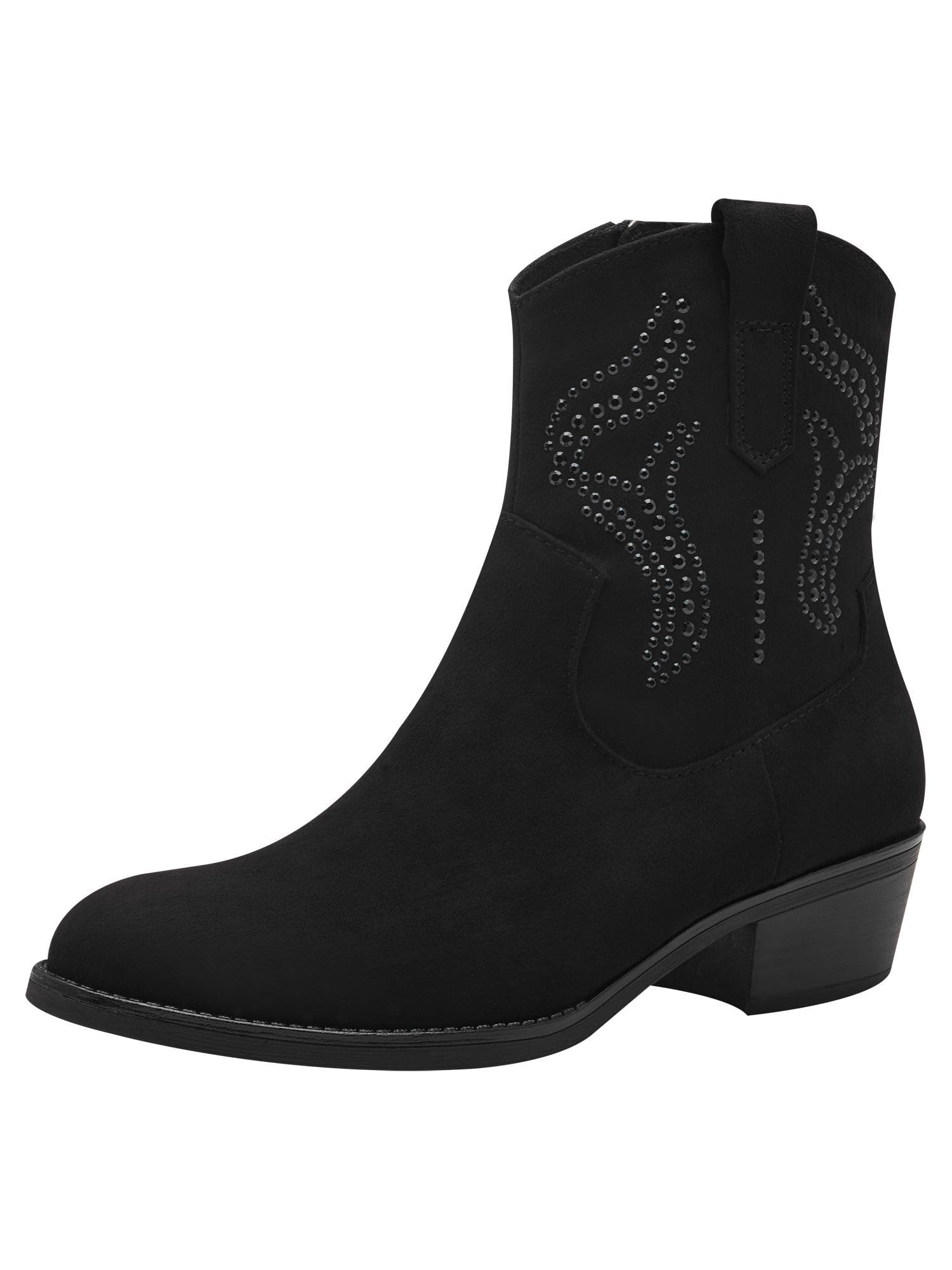 MARCO TOZZI Women's Ankle Boots with Block Heel Cowboy, black, 6 UK