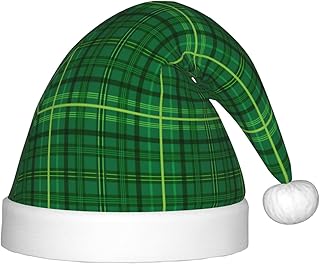 Augenstern Christmas Hat St-Patrick-British-Green-Plaid Xmas Hat Unisex Santa Hat