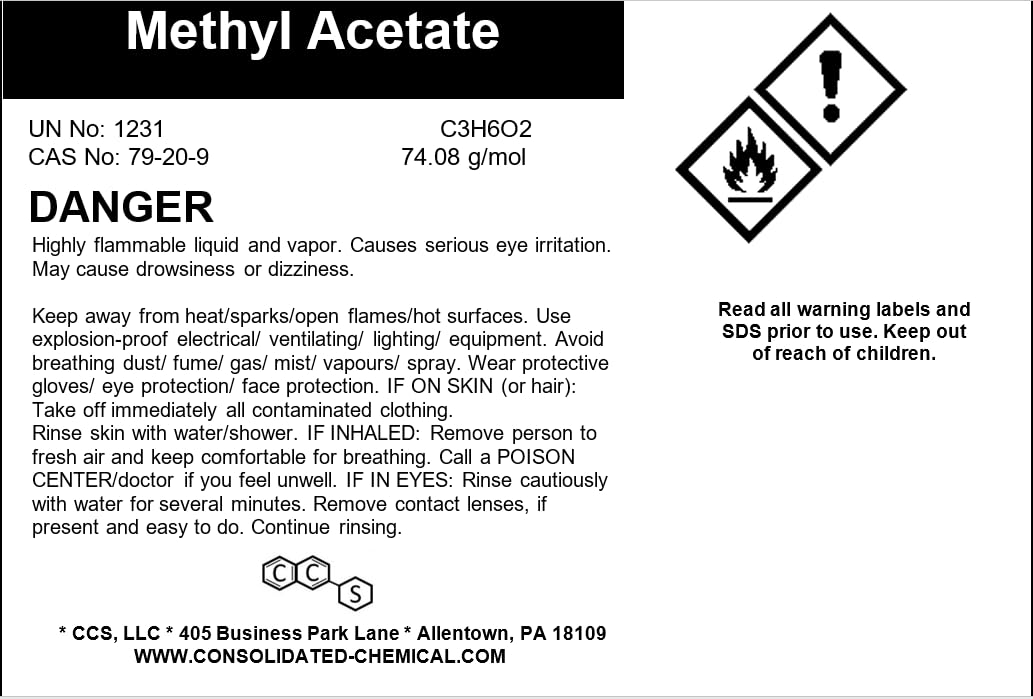 Methyl Acetate – Solvent | Fast Evaporating | Industrial Grade | Ideal for Coatings, Adhesives, and Cleaners | (250mL (8 Fl Oz))