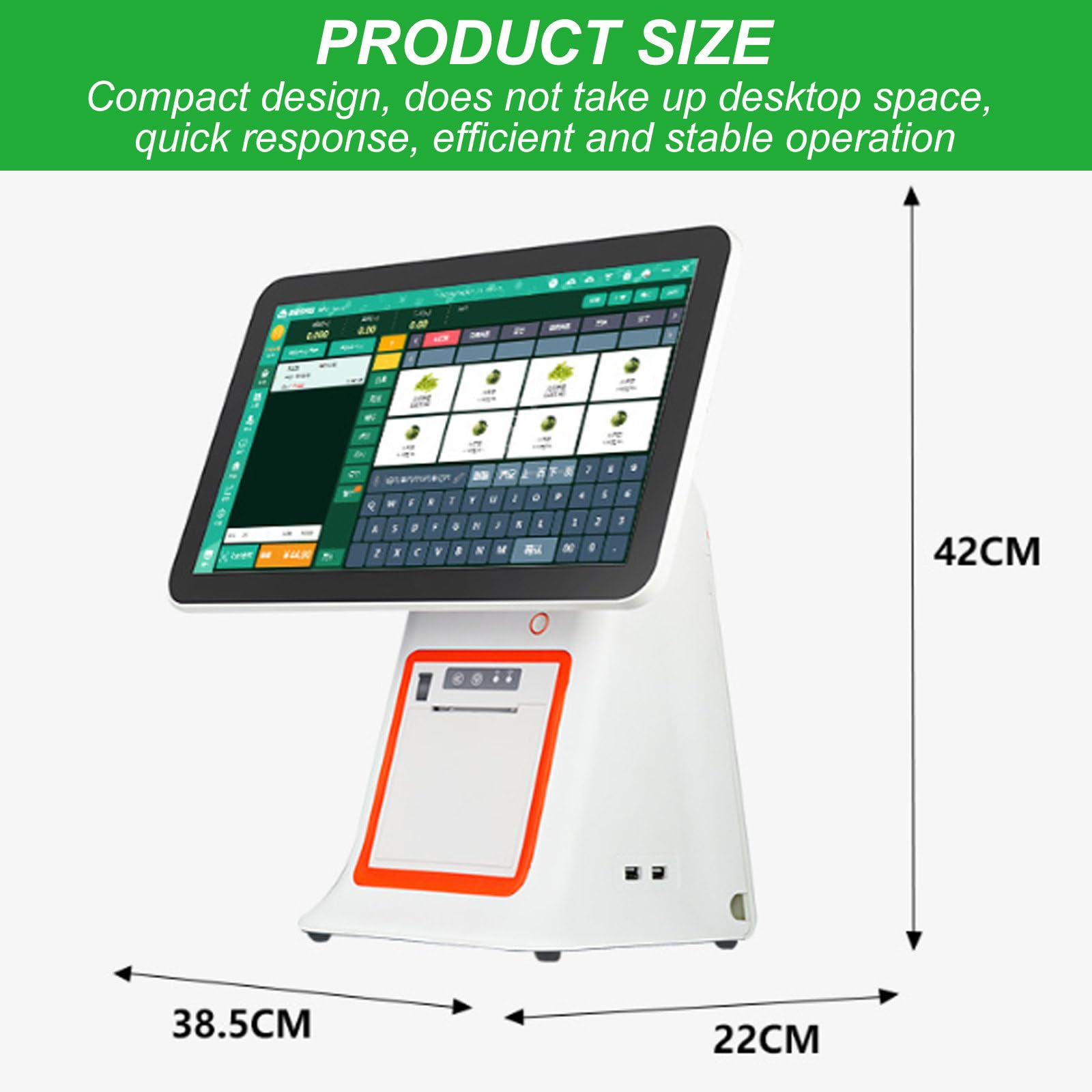 Registratore di Cassa Integrato, Funzione Pc E Funzione di Stampa, Esegui Software di Registro/Supporta Moduli per Ufficio, 485X350X520 Mm, per Uso Commerciale,Black