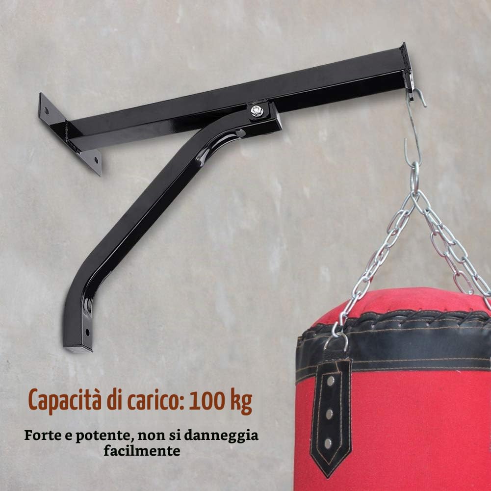 Dioche Supporto da Appendere Boxe, Supporto da Parete per Sacco da Boxe, Staffa da Parete Supporto per Sacco da Boxe, per Allenamento Boxe, Fino a 100 kg