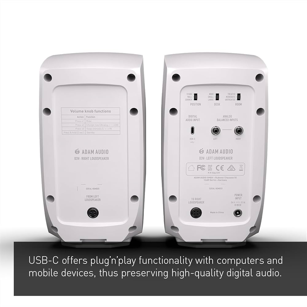Shadyさま専用　ADAM AUDIO D3V スピーカー 美品　ホワイト ADAM D3V White(ペア)(国内正規品)(アダム)(モニタースピーカー
