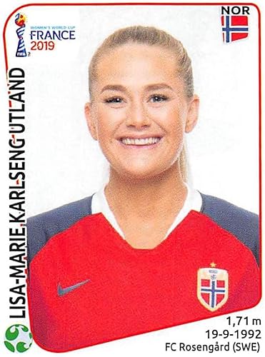 Miniatura 1 de 2019 Panini FIFA Women's World Cup France Album Stickers (Individual Sticker Only) Soccer #80 Lisa-Marie Karlseng Utland Norway 2 Inch by 2 12 Inch