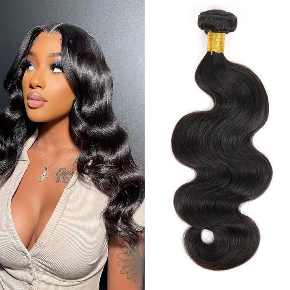 Human Hair Bundles Body Wave Hair Bundles 16 Inch Unprocessed Brazilian Virgin Hair Weave 1 Bundle Human Hair Body Wave Hair Bundles Deals Natural