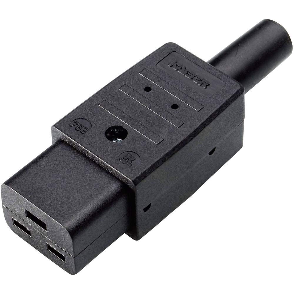 Kaiser 763/sw/C Cold Appliance Connector 763 Female Straight Total Pole Number 2 + PE 16A Black 1 Piece