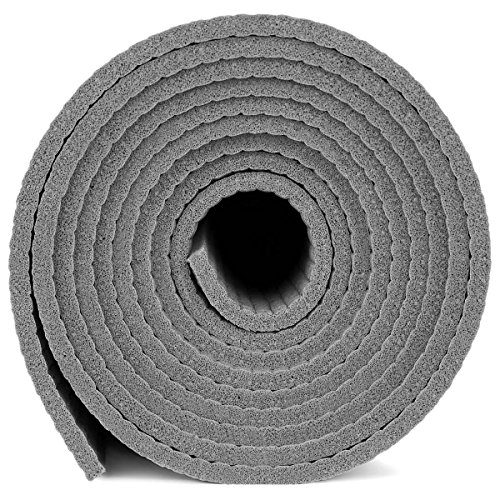 Yogaaccessories 1/4" Thick High-Density Deluxe Non-Slip Exercise Pilates & Yoga Mat, Gray #TOP1