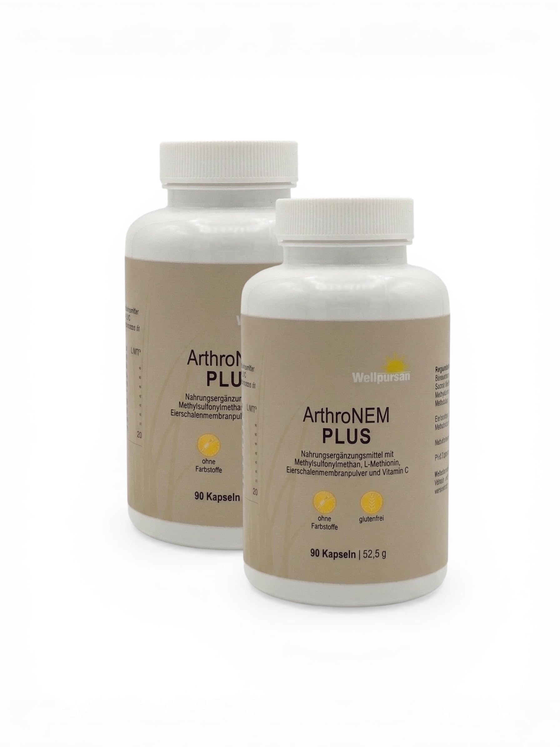 Wellpursan ArthroNem Plus - 2 x 90 Gelenkkapseln zur Unterstützung bei Arthrose & Gelenkschmerzen, Gelenk-Komplex mit MSM & Vitamin C, Nahrungsergänzung für Gelenke und Knorpel