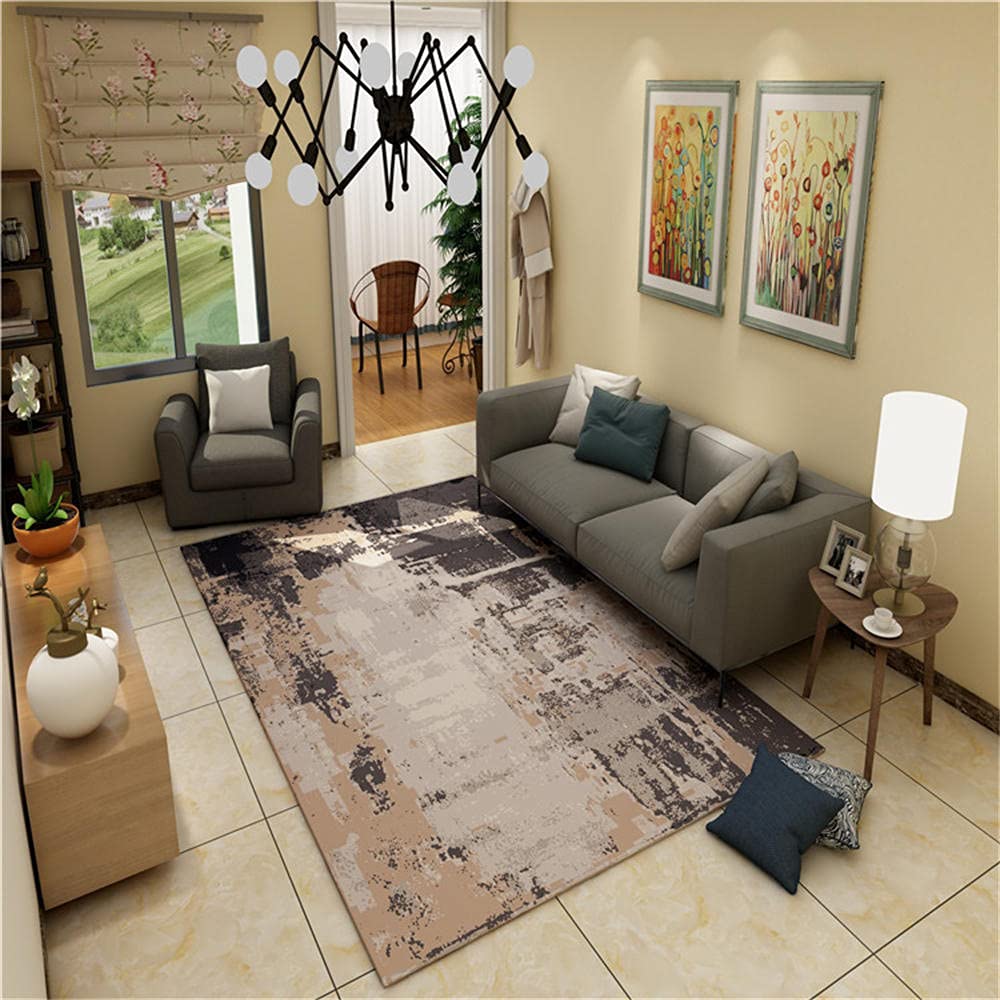 Tapis de chambre ado abstrait noir et jaune 200X300cm minimaliste