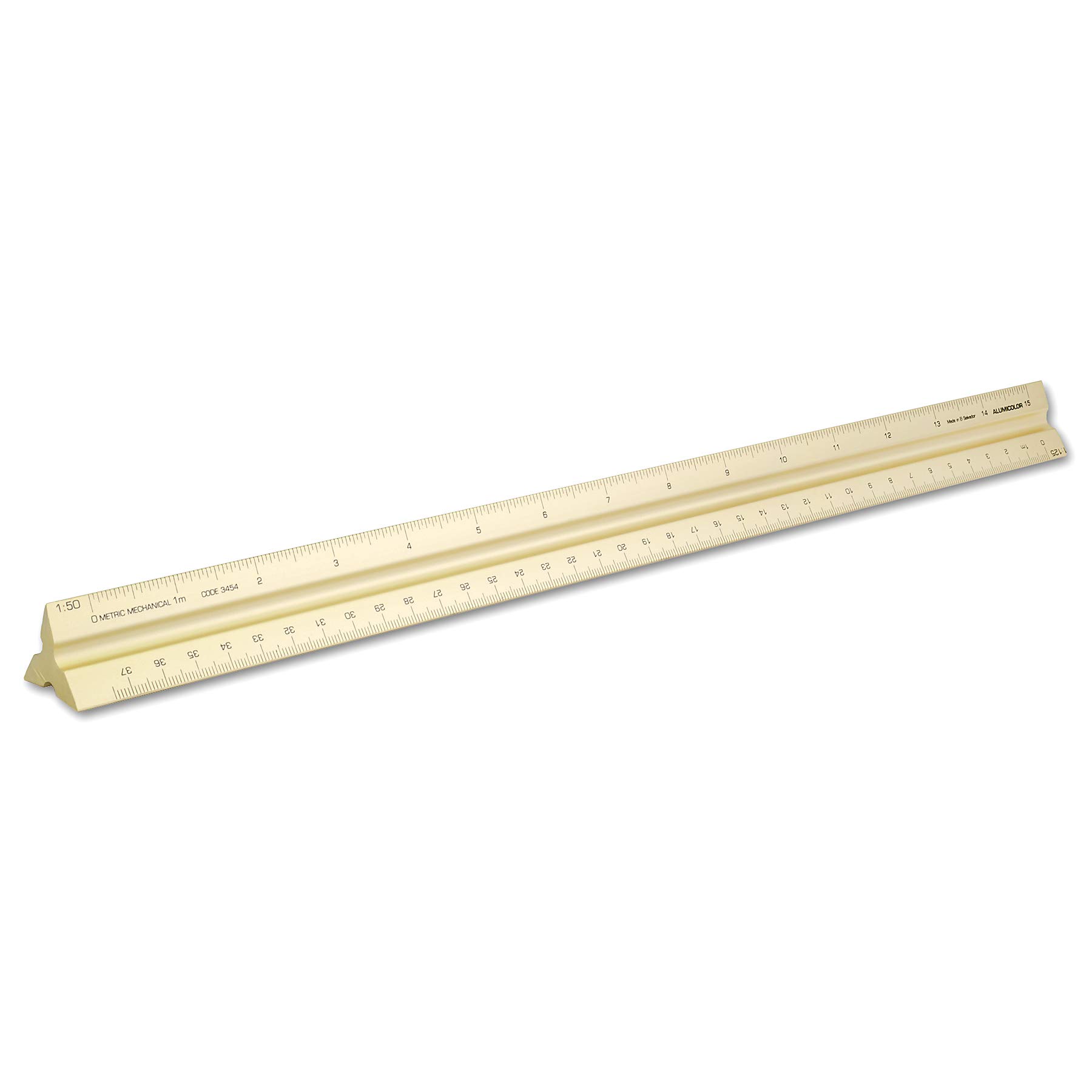 Alumicolor Aluminum Mechanical Metric Solid Drafting Scale, 30CM, Gold