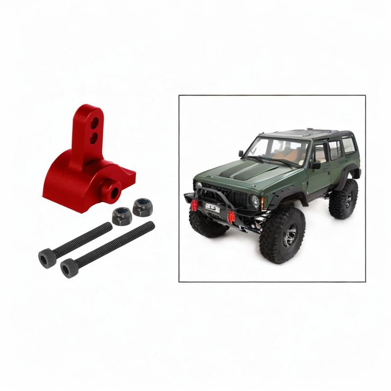 Garende RC Link Riser RC Car Part,Upgrades Easy to Install Rear Axle Link Mounts Replacement for SCX10 III Ar45P Lcg 1/10, Red
