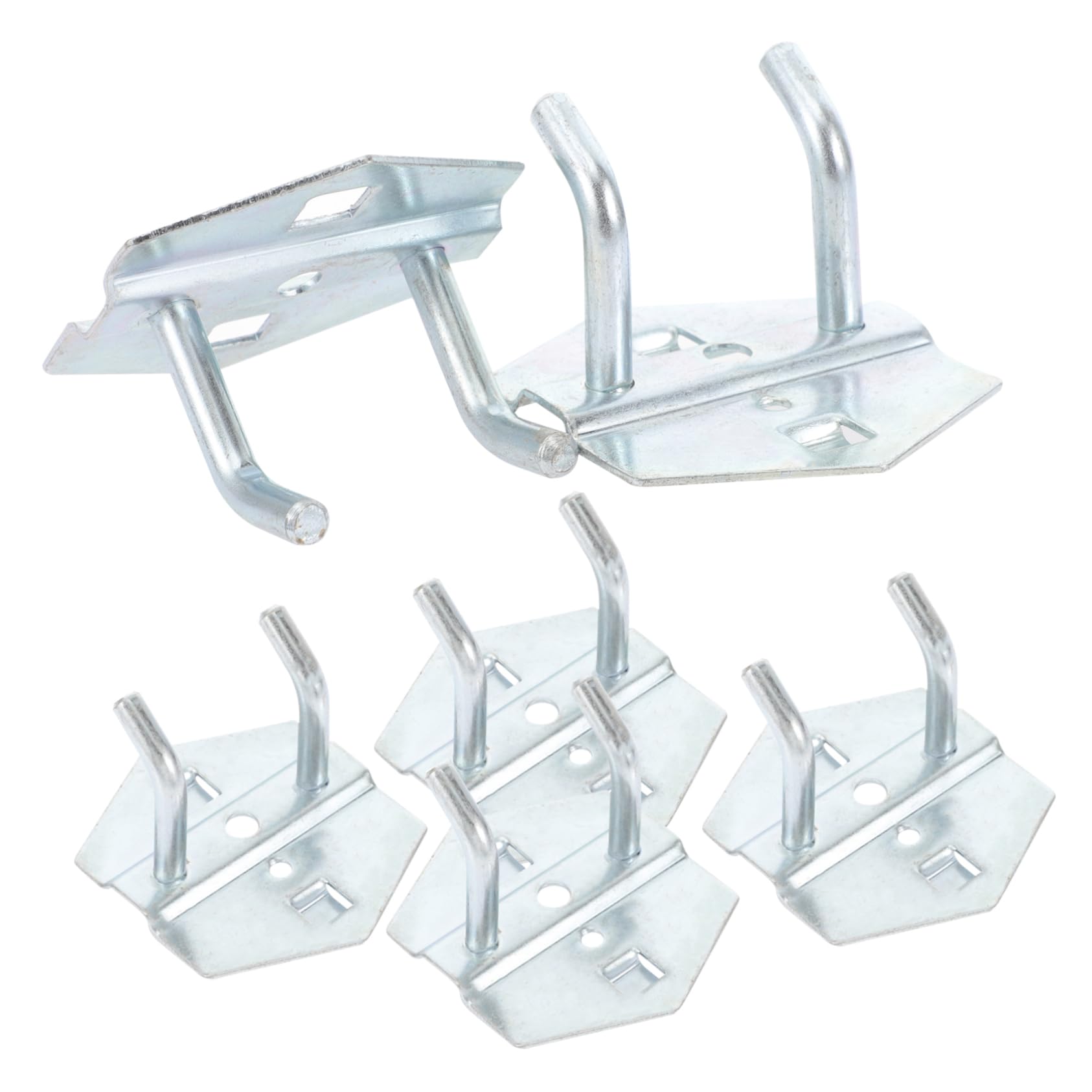 SEWACC 6Pcs Heavy Duty Pegboard Hanging Hooks Metal Pegboard Hooks for Organizing Tools and Accessories for Garage Workshop and Home Use Dual Slope Design