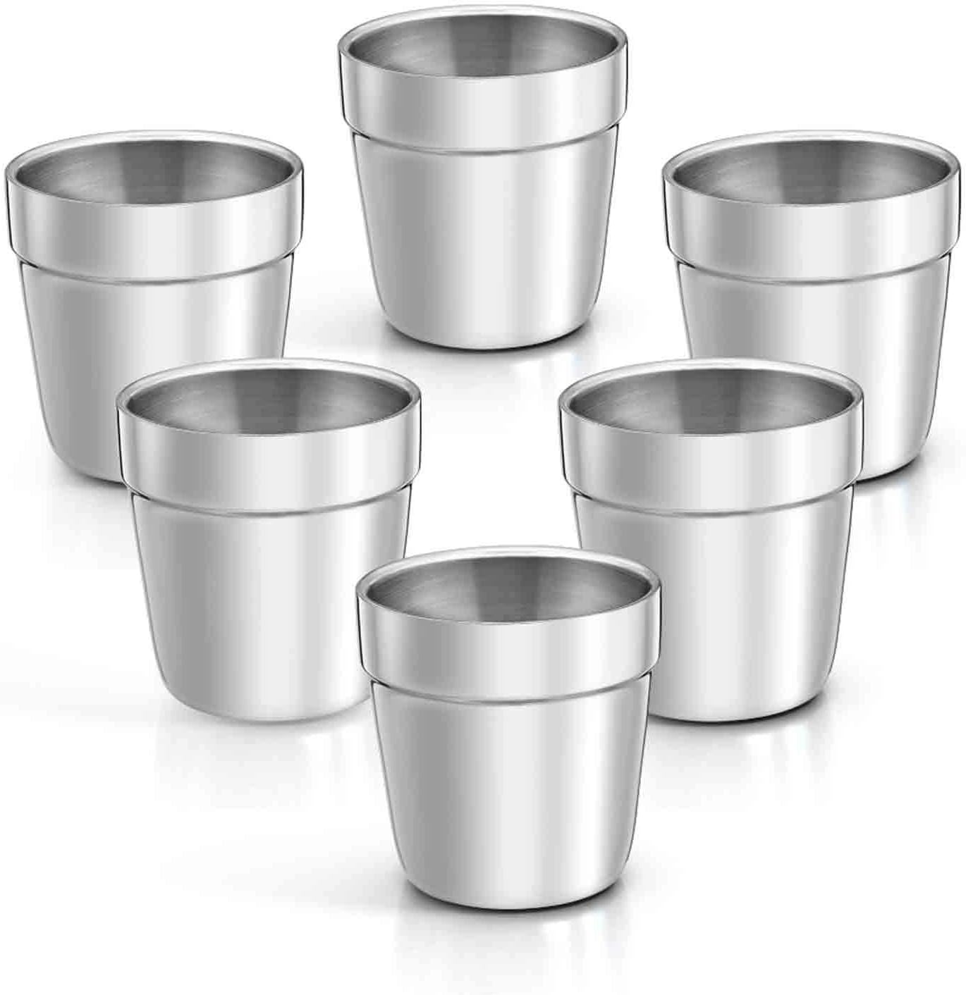 TeamFar Toddler Cups, 6 oz Toddler Insulated Cups Tumbler Mug Stainless Steel for Kids Preschooler Camping Travel, Safe & Healthy, Double Walled & Dishwasher Safe - Set of 6