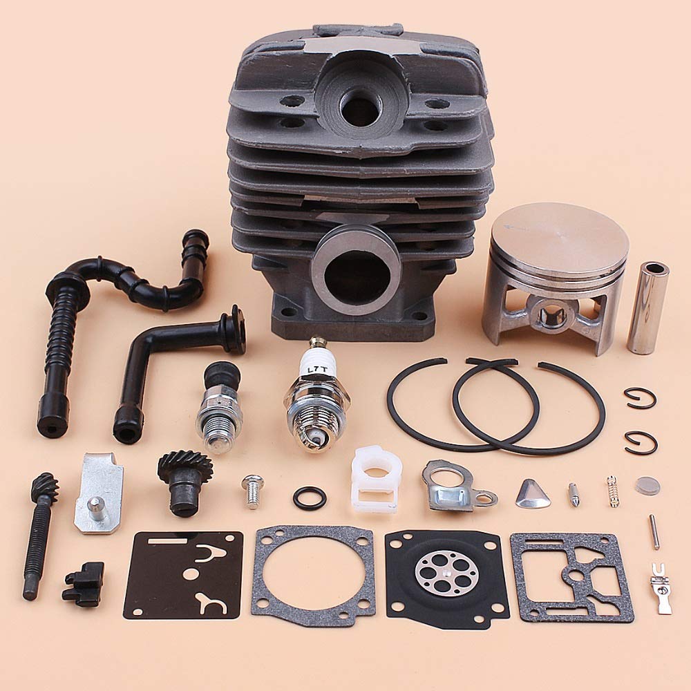 Tiempo Beixi 48 mm Cilindro del pistón Manguera Aceite Combustible Cadena Tensor de Carb Kit de reparación Compatible con Stihl MS360 036 MS 360 Motosierra reconstrucción de Piezas 11250201206