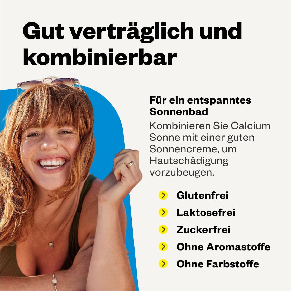 Calcium Sonne 500 - Nur 2 Kapseln täglich zur Vorbereitung Ihrer Haut auf die Sonne mit 500 mg Calcium und 6 mg Beta-Carotin plus Vitamin C, D3 und E