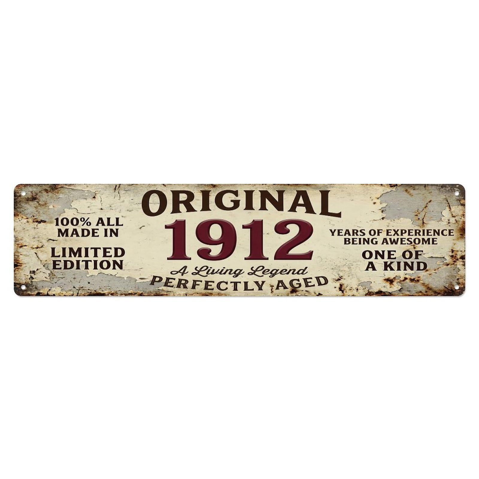 Original 1912 Limited Edition Perfectly Aged Legend Metal Tin Sign