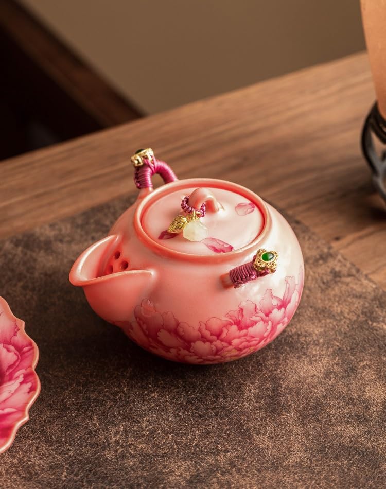 Zestaw ceramicznych filiżanek do herbaty Peony Master Teacup, chiński zestaw do herbaty Kung Fu, zestaw do tradycyjnej ceremonii parzenia herbaty (czajniczek Peony)