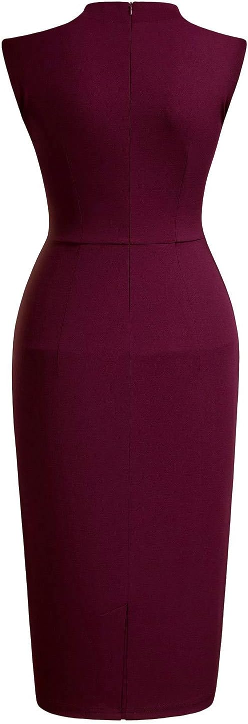 Miusol Women's Retro 1950s Style Half Collar Ruffle Cocktail Pencil Dress - Image 4
