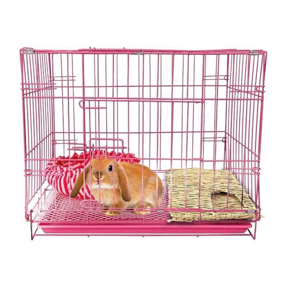 Tfwadmx Paquete de 2 Casas de Hierba de Conejo, Cama Cueva de Heno Tejida a Mano Natural, Juguete Plegable para Conejo, Hámster, Cobaya, Chinchilla, Hurón