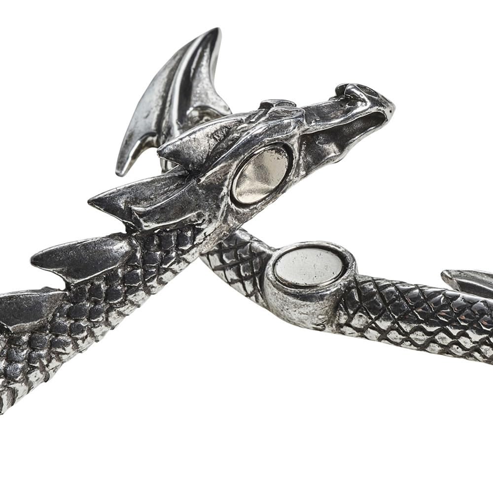 Alchemy Gothic Dragons Lure Necklace Donna Collana colore argento