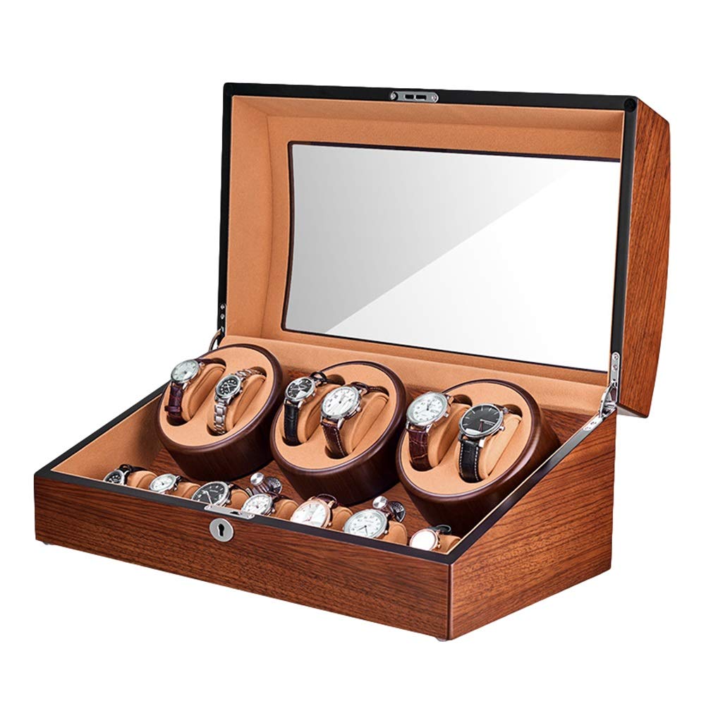YNIYUJKL Automatic Watch Winder For 6 Watches + 7 Storage Large Capacity Wood Shell Piano Paint Exterior Extremely Silent Motor Watch Winder For Automatic Watches