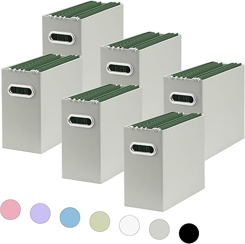 Oterri Organizador de archivos, caja de almacenamiento pequeña, organizador de carpetas de archivos de cartón, caja de archivos plegable,