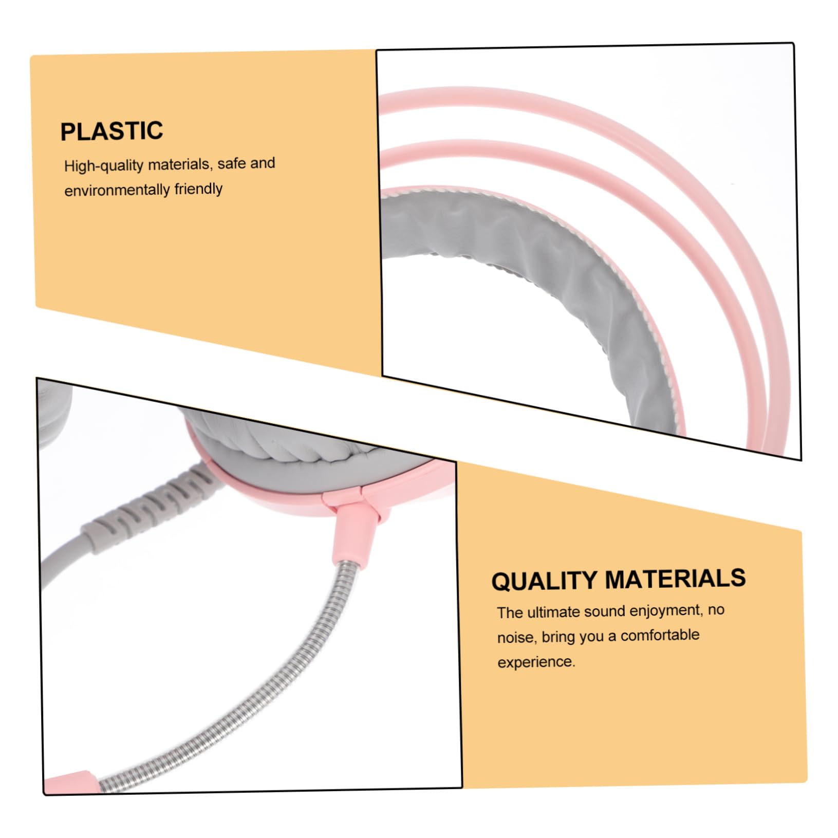 Hemobllo Casque de Jeu pour Ordinateur 3, 5mm Microphone Rose