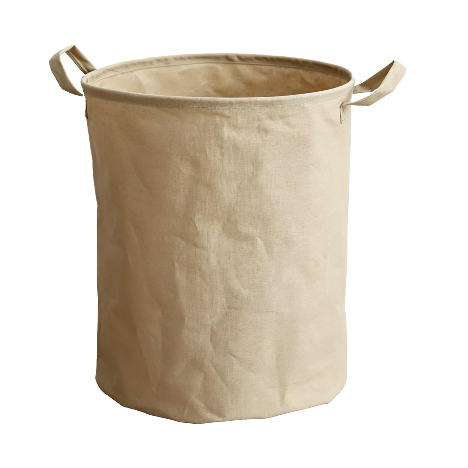 Cesto Portaoggetti, Cesto Portabiancheria Pieghevole In Cotone E Lino Con Coulisse, Manici Rinforzati Cesto Portabiancheria Di Grande Capacità(Brown,10.2x10.2in)