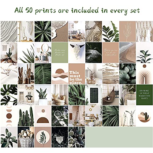 Aesthetic Wall Collage Kit for Bedroom Decor, Green Posters for Teen Girls