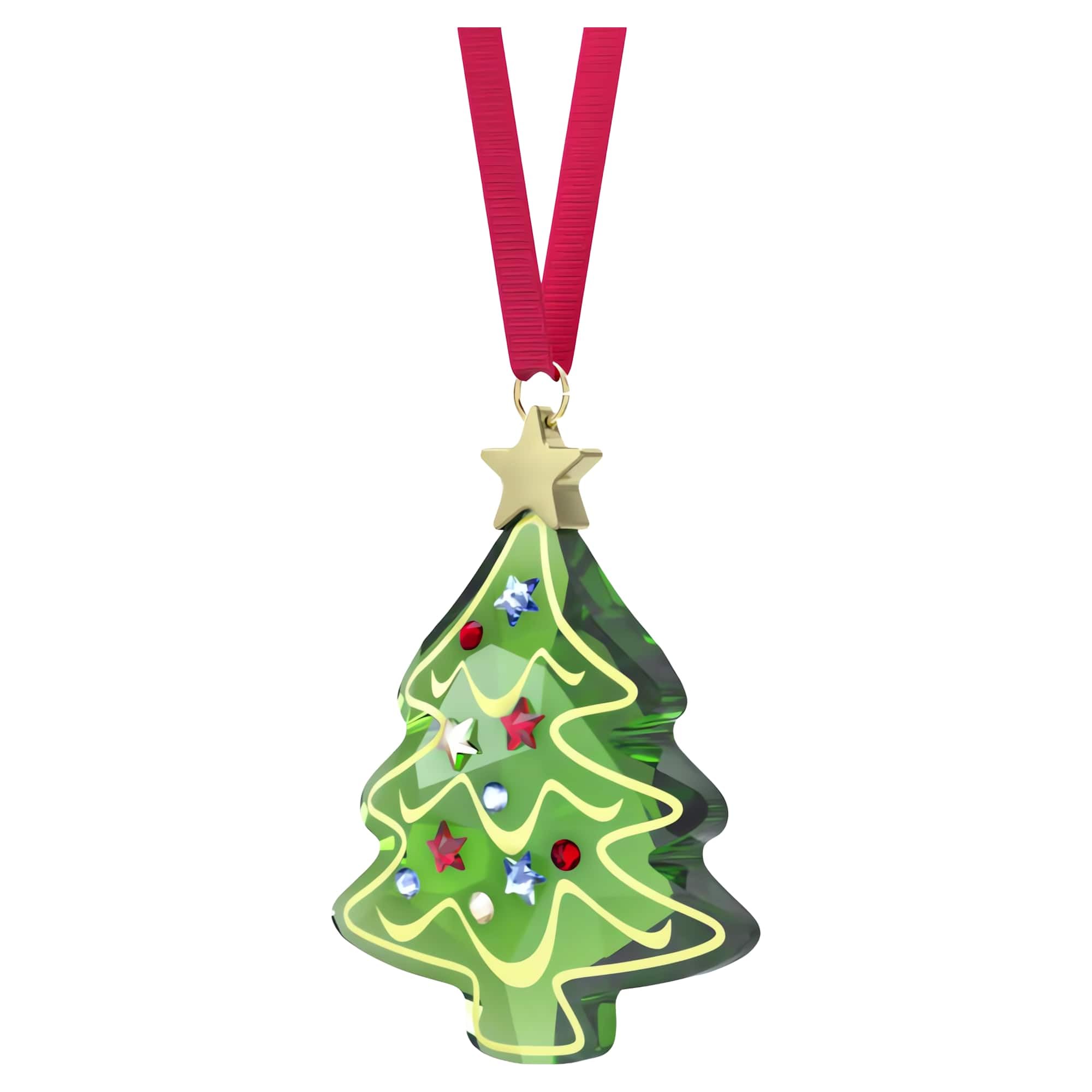Swarovski Holiday Cheers Tree Ornament, Christmas Motif with Green Faceted Crystal - Image 2