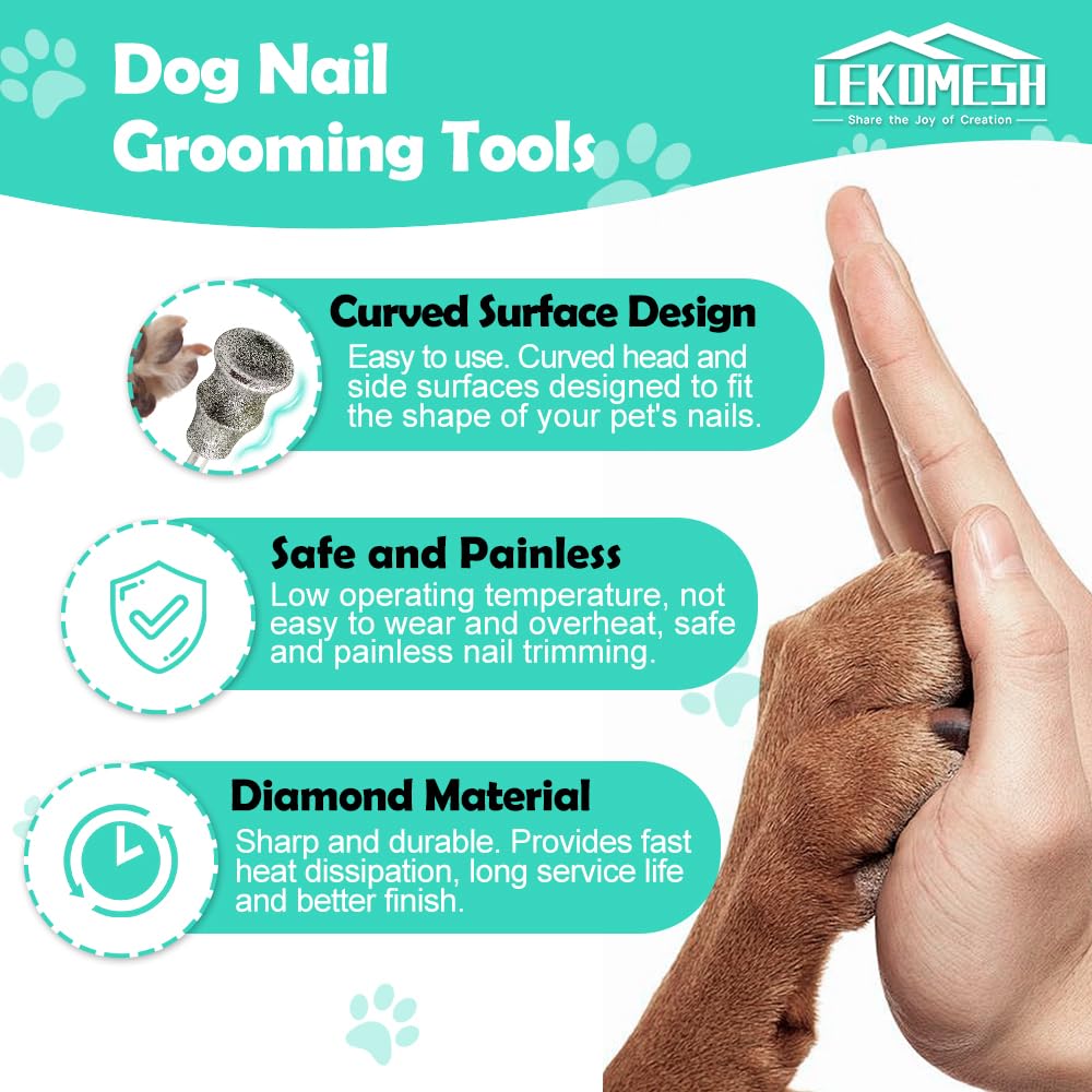 Lot de 5 forets rotatifs pour chiens et chats - 1/8" - Pour animaux domestiques et soins des ongles
