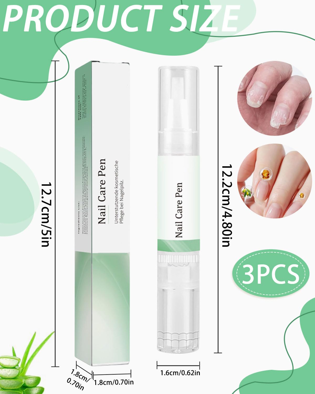3 pièces Health Routine Nail Care Pen,Stylos soin des ongles et cuticules avec huile de tea tree,Soin cosmétique pour nourrir, renforcer et améliorer l’apparence des ongles et des pieds abîmés