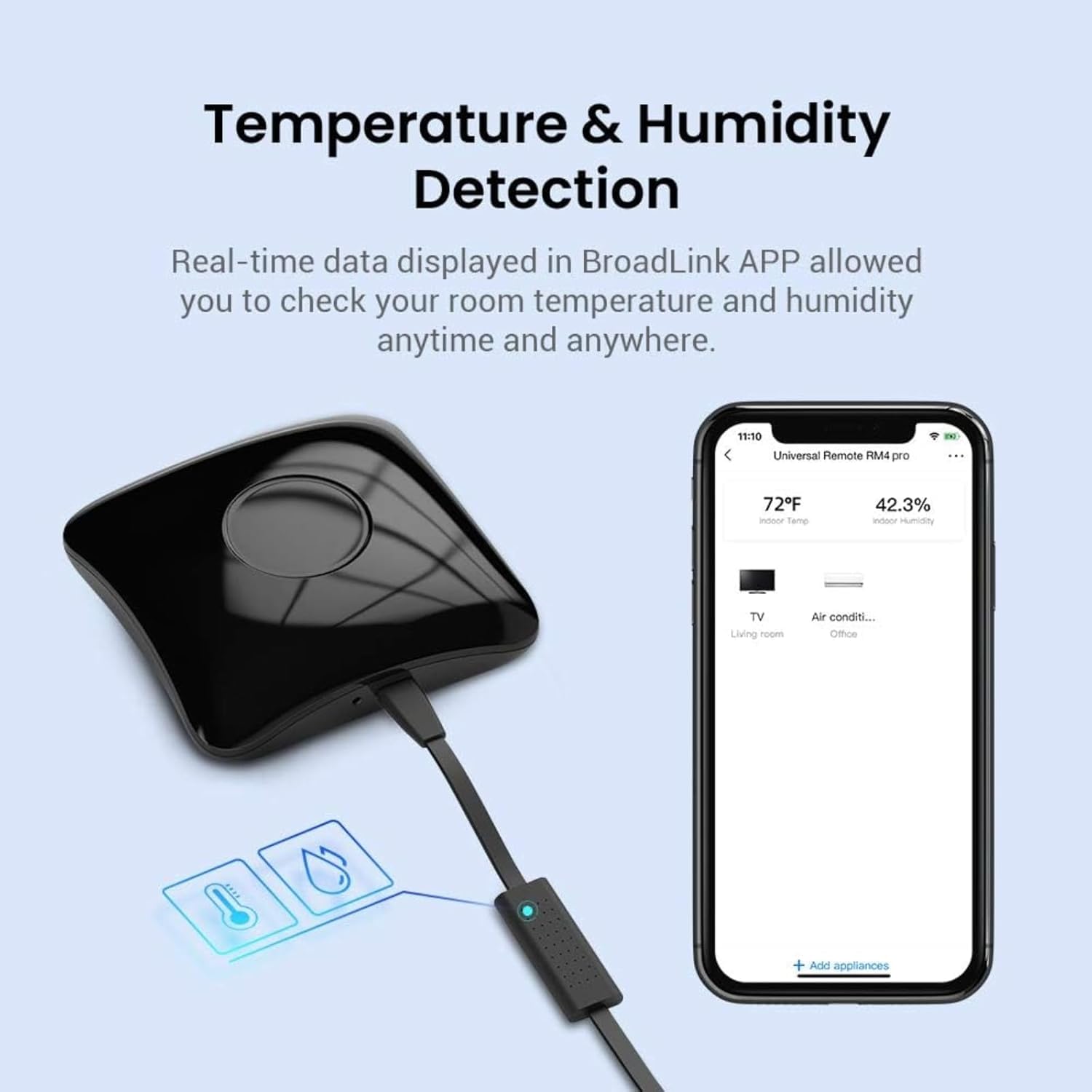 RM4 Pro Mando a distancia universal IR BroadLink, hub todo en uno, aprendizaje de código, TV, STB, aire acondicionado, motor de cortina compatible con Alexa (solo Wi-Fi de 2,4 GHz)