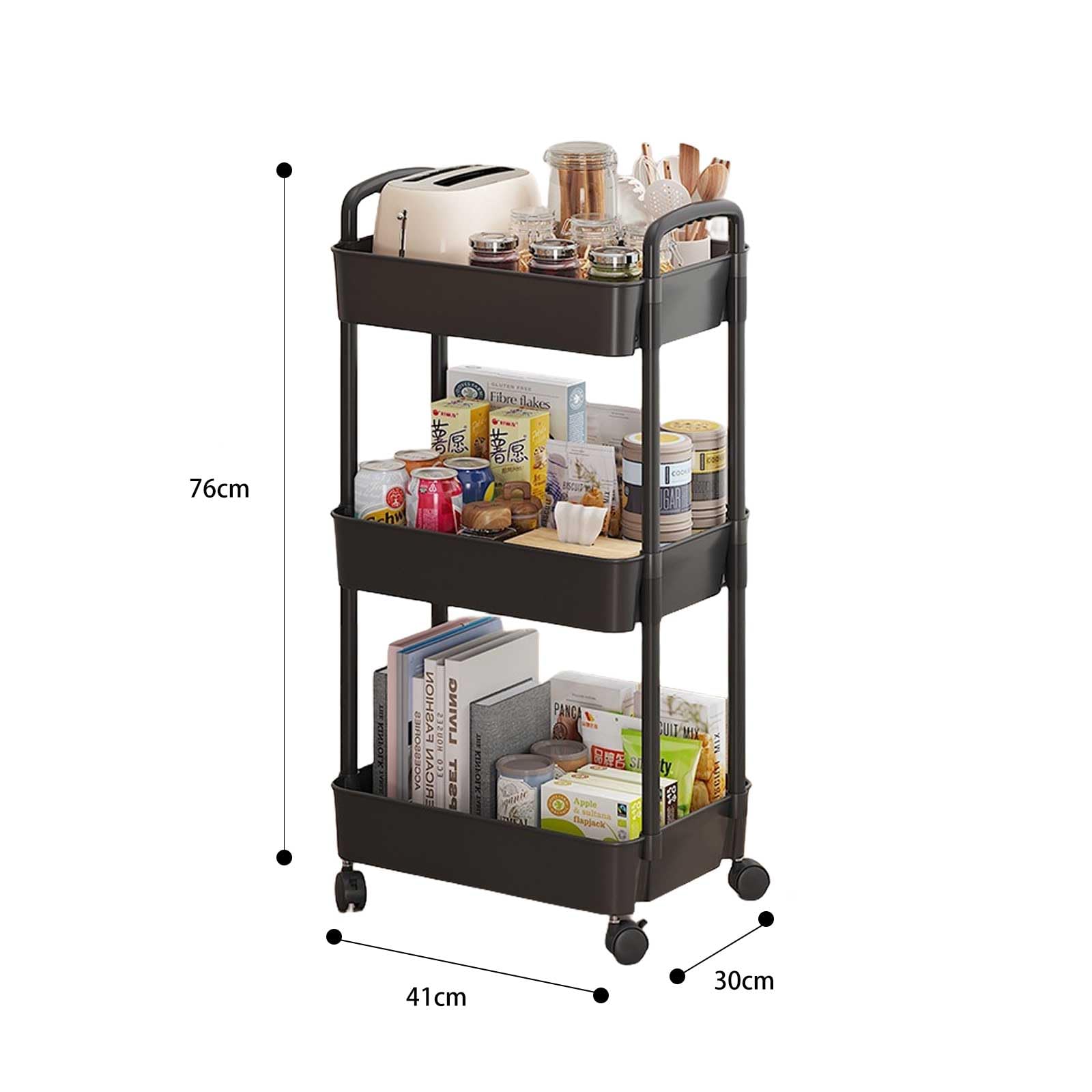 Amazon｜滑車 小型 キャスター付き 収納 本棚 調味料ラック ランドリー