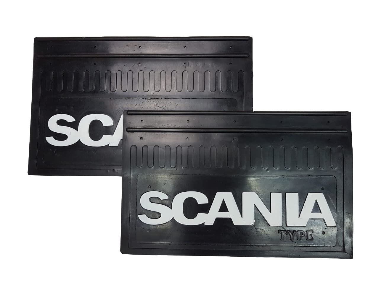 Defensas de goma con inscripción en relieve para camión, apto para todos los modelos SCANIA (negro)