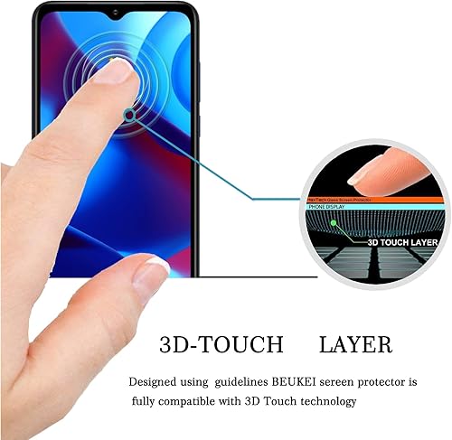 Miniatura 2 de Protector de pantalla de vidrio templado compatible con Motorola Moto G Pure (6.5 pulgadas), sensible al tacto, compatible con fundas, dureza 9H