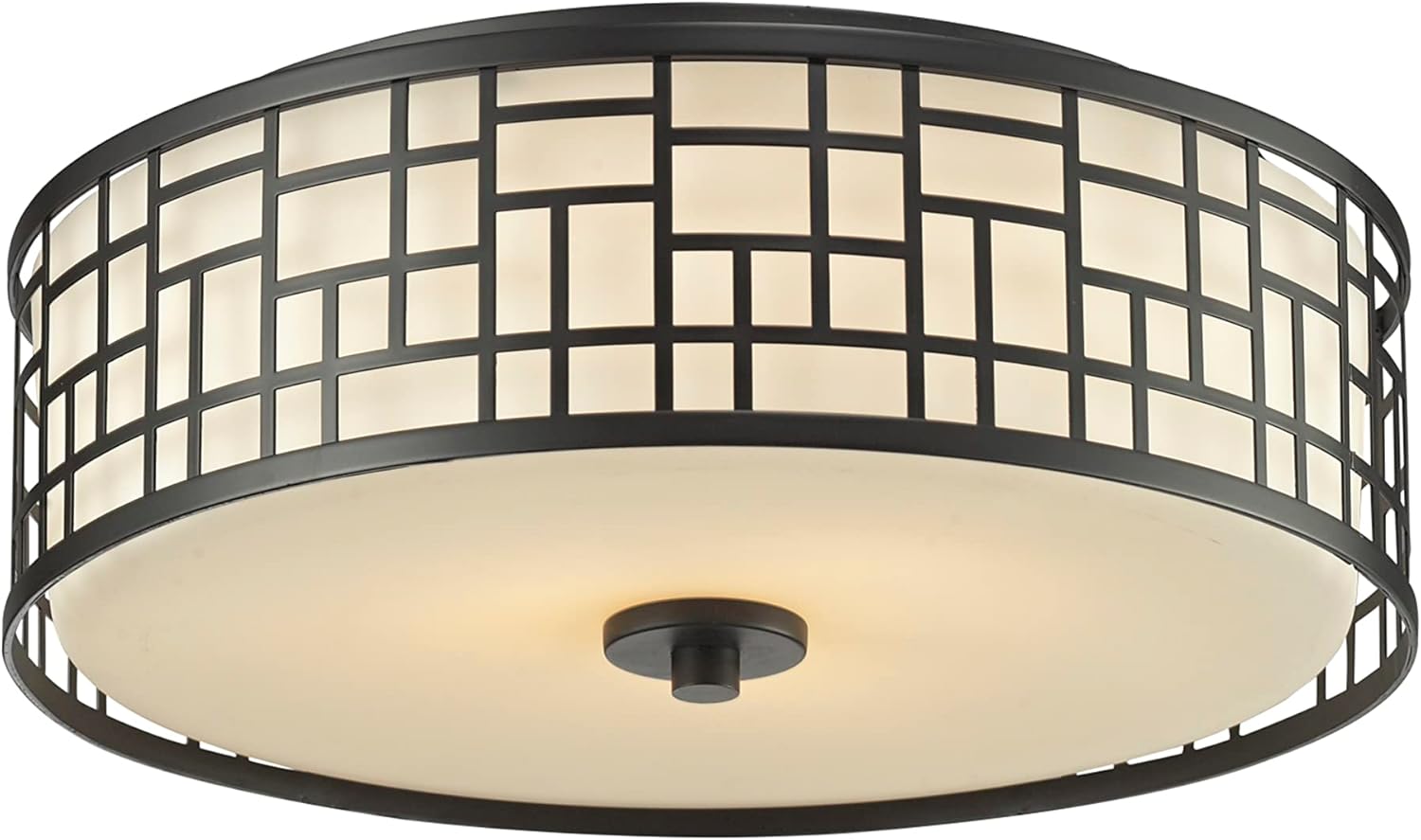Z-Lite 329F16-BRZ 3-Light Flush Mount Light with Bronze Finish, Matte Opal