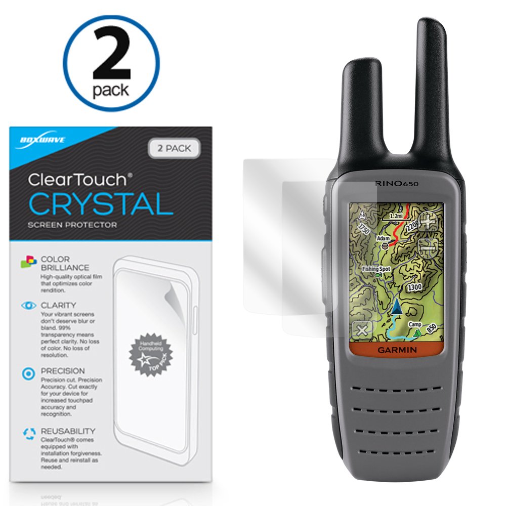 BoxWave Screen Protector Compatible with Garmin Rino 650 - ClearTouch Crystal (2-Pack), HD Film Skin - Shields from Scratches for Garmin Rino 650