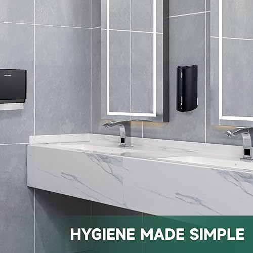 Miniatura 6 de Dispensador de jabón líquido automático comercial de 29fl.oz28.7 fl oz Montado en la pared Modelo de gran capacidad 1209 Negro